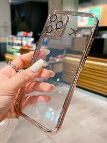 Plane Decor Contrast Frame Clear Phone Case