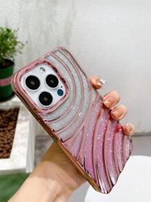 波紋設計電鍍手機殼 - 玫瑰金 - 查看 8