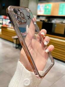 Plane Decor Contrast Frame Clear Phone Case