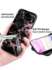 1 Ốp điện thoại di động màu đen, chống rơi, chống trầy xước, cạnh Tpu mềm chống sốc, siêu mỏng, vỏ cứng, ngoại hình cao cấp, ống kính máy ảnh được bao phủ hoàn toàn, tương thích với iphone / Samsung / Xiaomi / Redmi / Oppo / Oneplus , Phù hợp cho cả bé gái và bé trai - màu đen - Xem 4