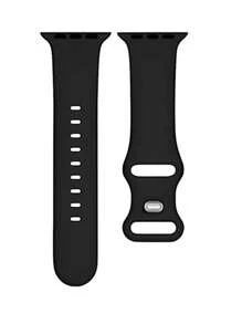 1条黑色硅胶时尚运动表带，兼容 45mm、49mm、38mm、40mm、41mm、42mm、44mm，兼容Ultra、SE、11、10、9、8、7、6、5、4、3、2、1系列，返校季必备 - 黑色 - 查看 2