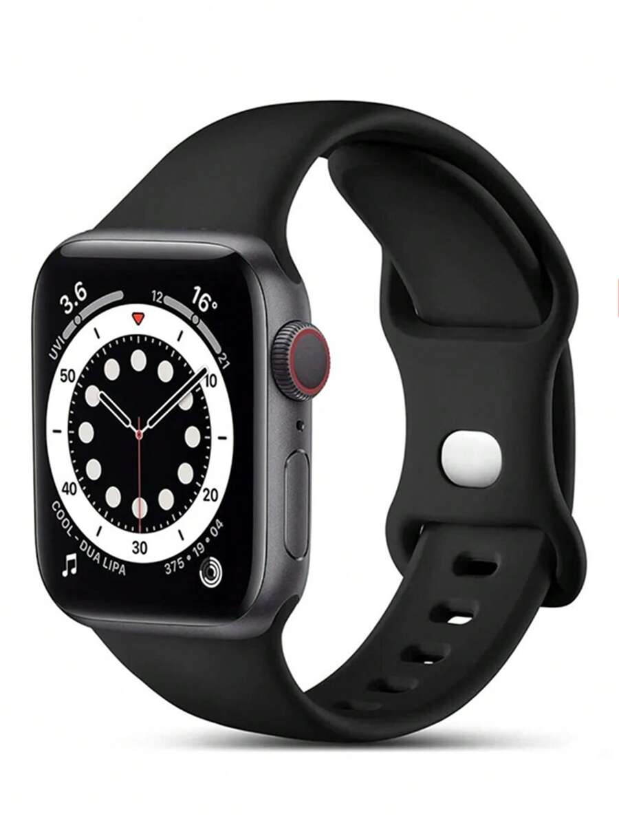 1条黑色硅胶时尚运动表带，兼容 45mm、49mm、38mm、40mm、41mm、42mm、44mm，兼容Ultra、SE、11、10、9、8、7、6、5、4、3、2、1系列，返校季必备 - 黑色 - 查看 1