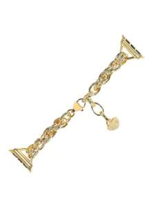 1 dây đeo đồng hồ kim loại, tương thích với Apple Watch 45mm 49mm 38mm 40mm 41mm 42mm 44mm 46mm, tương thích với Apple Watch Series Ultra/SE/10/9/8/7/6/5/4/3/2/1 - Vàng - Xem 5