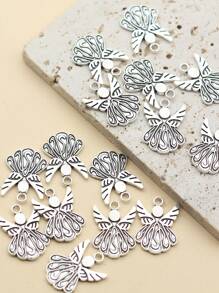 15 cái/gói Mặt dây chuyền hợp kim 3d cổ điển thời trang cho vòng cổ, vòng tay, bông tai, móc khóa, dây đeo điện thoại di động, phụ kiện tự làm với mặt dây chuyền hình thiên thần - Màu Bạc Cổ - Xem 1