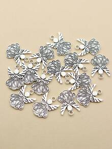 15 cái/gói Mặt dây chuyền hợp kim 3d cổ điển thời trang cho vòng cổ, vòng tay, bông tai, móc khóa, dây đeo điện thoại di động, phụ kiện tự làm với mặt dây chuyền hình thiên thần - Màu Bạc Cổ - Xem 2