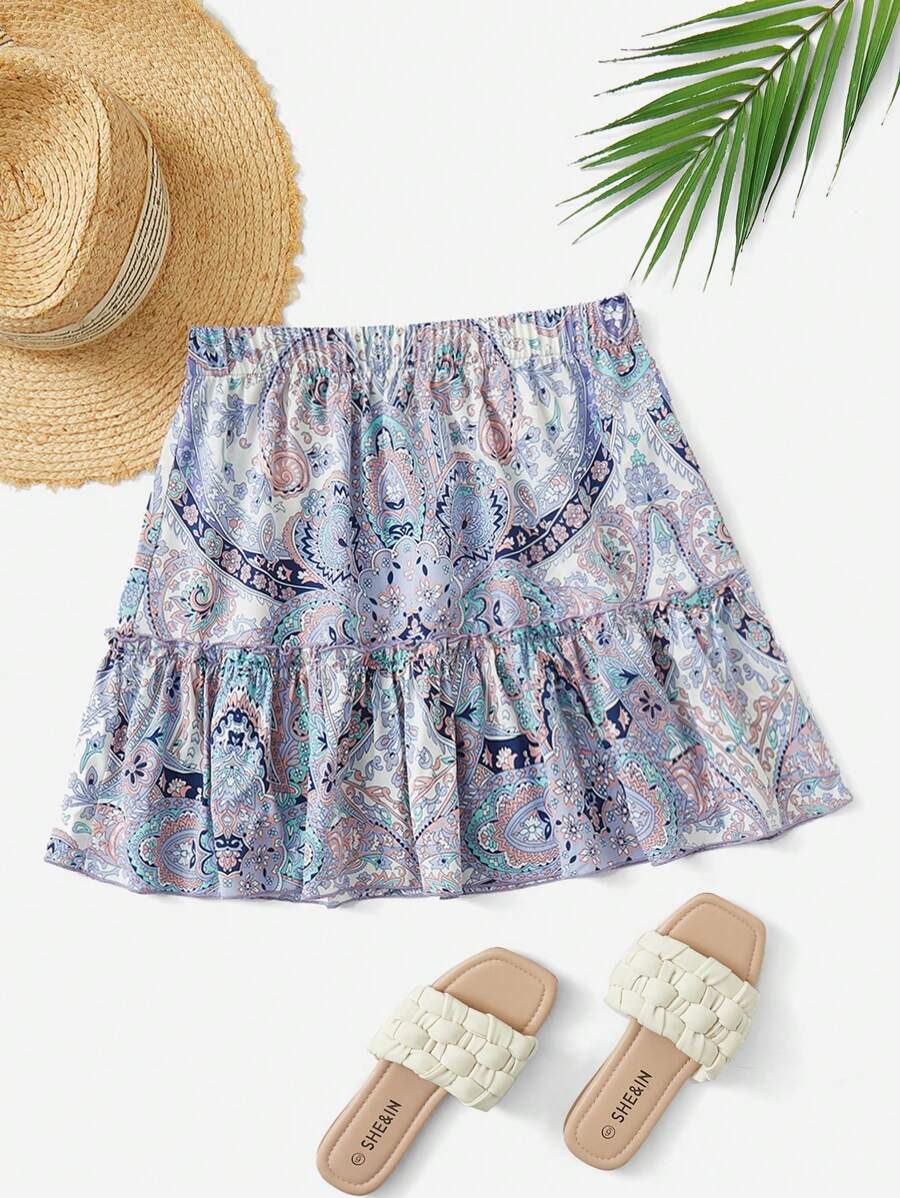 Soleia Váy nữ viền lá sen Viên lá sen Bộ lạc Boho - Nhiều màu - Xem 1