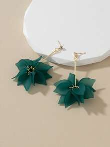 1雙時尚花瓣流蘇耳墜適合女士日常裝飾 - 彩色 - 查看 1