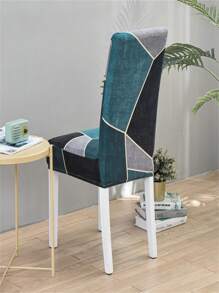 1入組幾何樣式有彈性椅子極簡風格滌綸防水餐廳椅套適用於家庭 - 彩色 - 查看 4