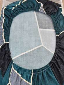 1入組幾何樣式有彈性椅子極簡風格滌綸防水餐廳椅套適用於家庭 - 彩色 - 查看 7