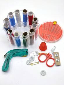hộp Bộ dụng cụ may di động, Bộ dụng cụ may Polyester hiện đại cho gia đình - Nhiều màu - Xem 2