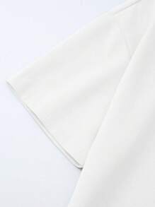 Claim Dot Men Letter Patched Detail Drop Shoulder Oversized Tee - White - View 4