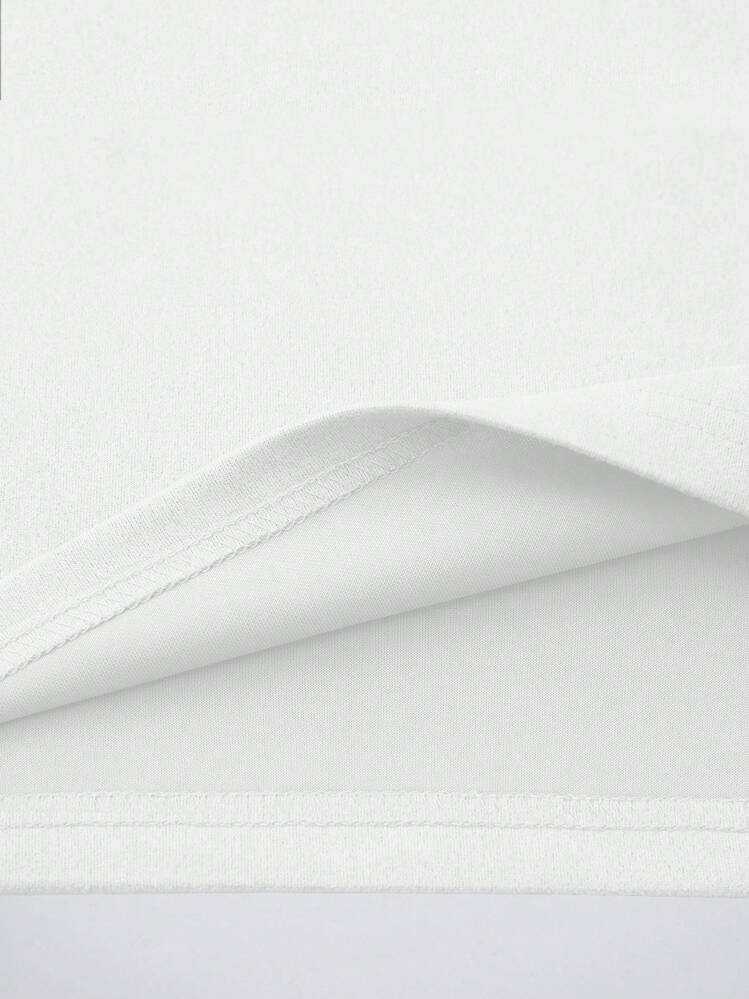 Claim Dot Heren Letter Patched Detail Drop Shoulder Oversized Tee - Wit - Bekijken 5