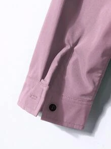 Manfinity Homme Men Letter Patched Detail Shirt Without Tee - Dusty Pink - View 3