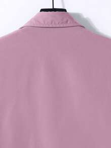 Manfinity Homme Men Letter Patched Detail Shirt Without Tee - Dusty Pink - View 4