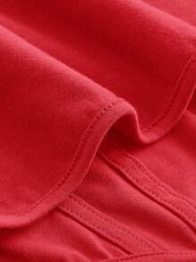 SHEIN MOD Solid Square Neck Tank Top - Red - View 4