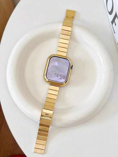 素色不銹鋼三合一錶帶適用於Apple Watch