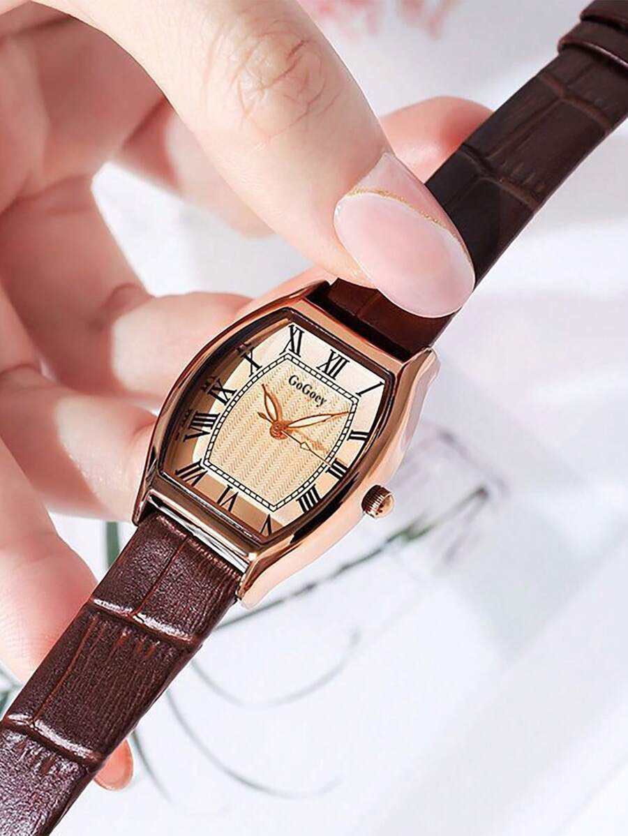 Đồng hồ thạch anh tối giản 1 cái - màu nâu - Xem 1