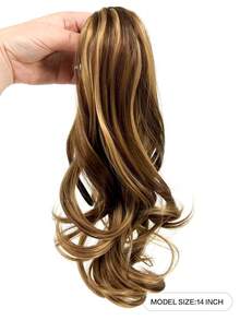 小波浪彩色14英寸短馬尾合成纖維接髮帶爪適合女士 - 彩色 - 查看 2