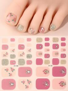 Beauty Sticker 2 tấm Nhãn dán nghệ thuật móng chân lấp lánh & 1 dũa móng tay - Nhiều màu - Xem 1