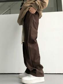 Claim Dot Quần Nam Dây kéo Túi màu trơn Giải trí - màu nâu - Xem 5