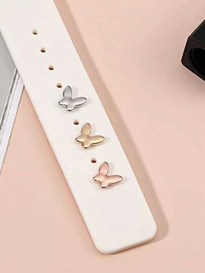 3 piezas con diseño de mariposa de acero inoxidable universal Correa de reloj Decoración