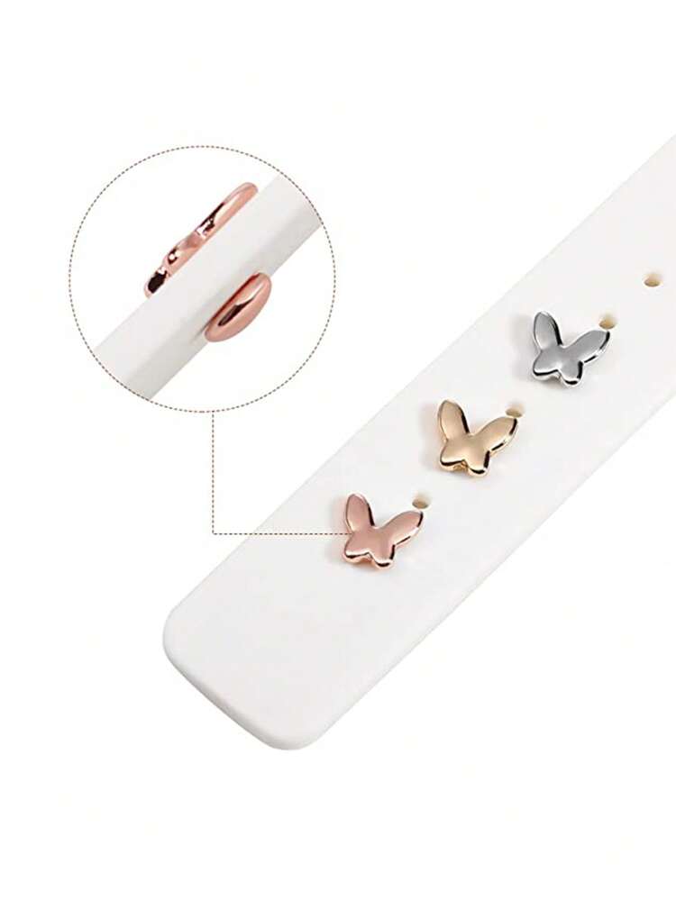 3入組蝴蝶裝飾不銹鋼通用錶帶裝飾用品 - 彩色 - 查看 4