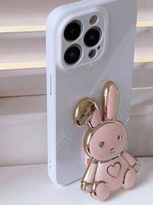 1入組兔子裝飾可折疊手機握把支架 - 粉色 - 查看 4