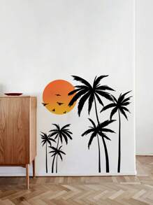 1 PVC Decal Dán Tường, Mặt Trời Hiện Đại & Hoa Văn Cây Dừa Dán Tường Cho Trang Trí Tường Nhà - Nhiều màu - Xem 2