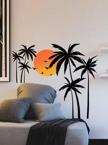 1 PVC Decal Dán Tường, Mặt Trời Hiện Đại & Hoa Văn Cây Dừa Dán Tường Cho Trang Trí Tường Nhà - Nhiều màu - Xem 5
