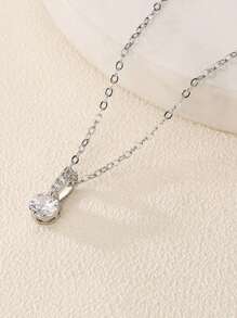 rakol 3入組/套極簡圓設計方晶鋯石裝飾首飾套裝適合女士(耳環和項鏈)適合派對宴會婚禮