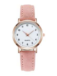 Đồng hồ thạch anh tối giản 1pc - Hồng - Xem 3