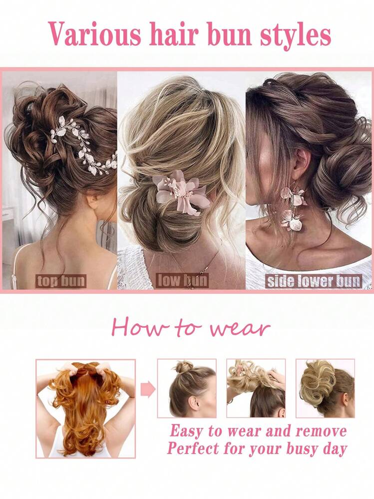 Natural Body Wave Ombre 6 Inch Short Synthetic Hair Updo For Women - Black and White - View 5