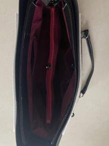 Túi tote đeo vai cỡ lớn Dây đeo xích đen chắc chắn dành cho các cô gái tuổi teen Nữ sinh viên đại học, tân binh & nhân viên văn phòng Hoàn hảo cho văn phòng, nơi làm việc, kinh doanh, đi làm Túi đi làm tốt nhất cho nữ - màu đen - Xem 3