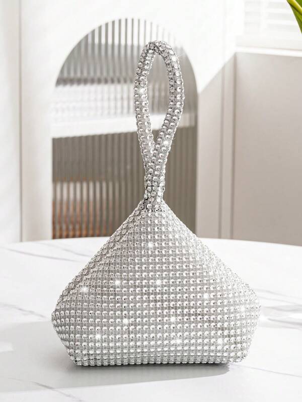 Glitter Bling, Sequin, Luxury, Shiny Mini Novelty Bag Rhinestone Decor Glamorous, Perfect Bride Purse For Wedding, Prom & Party Events Hasp, Slot Commute Glitter Rhinestone Bag Evening Bag, Dinner Bag For Party Girl, Woman Perfect For Party, Wedding, Prom, Dinner/Banquet, For Mini Full Rhinestone Decor Evening Bag, Bling Bling Satchel Bag For Your Any Party Prom !