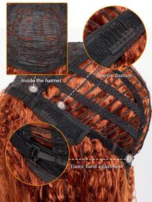 12寸小卷曲人造纖維合成假髮,適合日常使用 - 棕色 - 查看 6