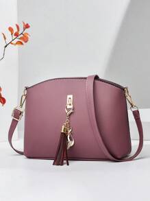 PLANEE大容量便攜商務休閒經典時尚2入組手提袋橫跨式包掛飾，最適合商務戶外返校學生媽媽工作，通勤辦公最佳選擇，適合少女女性大學生，輕便實用大容量商務休閒，工作逛街購物旅遊的最佳首選 - 紫色 - 查看 7