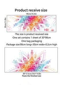 1 件 PVC 墙贴，曼陀罗图案墙贴，用于家庭墙壁装饰，贴纸，墙贴，乙烯基贴花，用于家庭装饰，春季装饰品让您的家焕然一新，Rama 装饰贴纸 - 彩色 - 查看 6