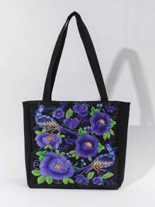 中等購物袋花卉刺繡度假 - 彩色 - 查看 1