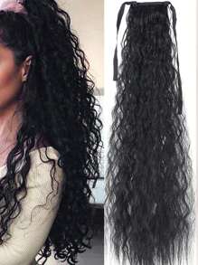 Curly Black 16-34 Inch Ponytail Synthetic Hair Extension For Women - Black - View 1