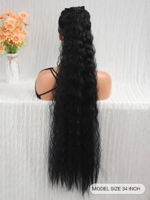 Curly Black 16-34 Inch Ponytail Synthetic Hair Extension For Women - Black - View 2