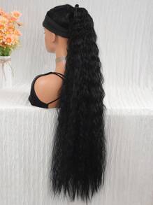 Curly Black 16-34 Inch Ponytail Synthetic Hair Extension For Women - Black - View 4