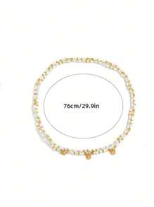 2 Stücke/Set Taillen-Kette mit Fashion Plastik Schmetterling & Perle Dekor, Für Frauen Für Tägliche Dekoration