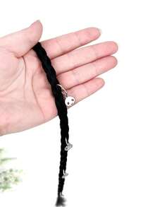 2pcs Black 20 Inch Medium Braiding Clip In Synthetic Hair Extension - Black - View 3