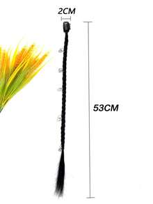 2pcs Black 20 Inch Medium Braiding Clip In Synthetic Hair Extension - Black - View 4