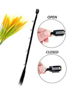 2pcs Black 20 Inch Medium Braiding Clip In Synthetic Hair Extension - Black - View 5