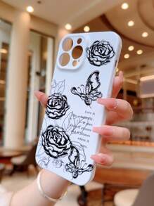 Flower & Butterfly Print Phone Case - Multicolor - View 2