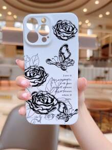 Flower & Butterfly Print Phone Case - Multicolor - View 4