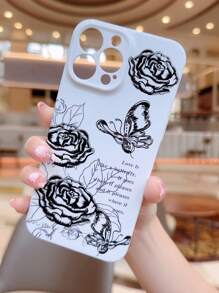 Flower & Butterfly Print Phone Case - Multicolor - View 6
