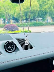 1 cái Số Thiết Kế Đồ Trang Trí Treo Ô Tô Bằng Thép Không Gỉ - Bạc - Xem 1