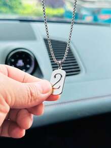 1 cái Số Thiết Kế Đồ Trang Trí Treo Ô Tô Bằng Thép Không Gỉ - Bạc - Xem 2